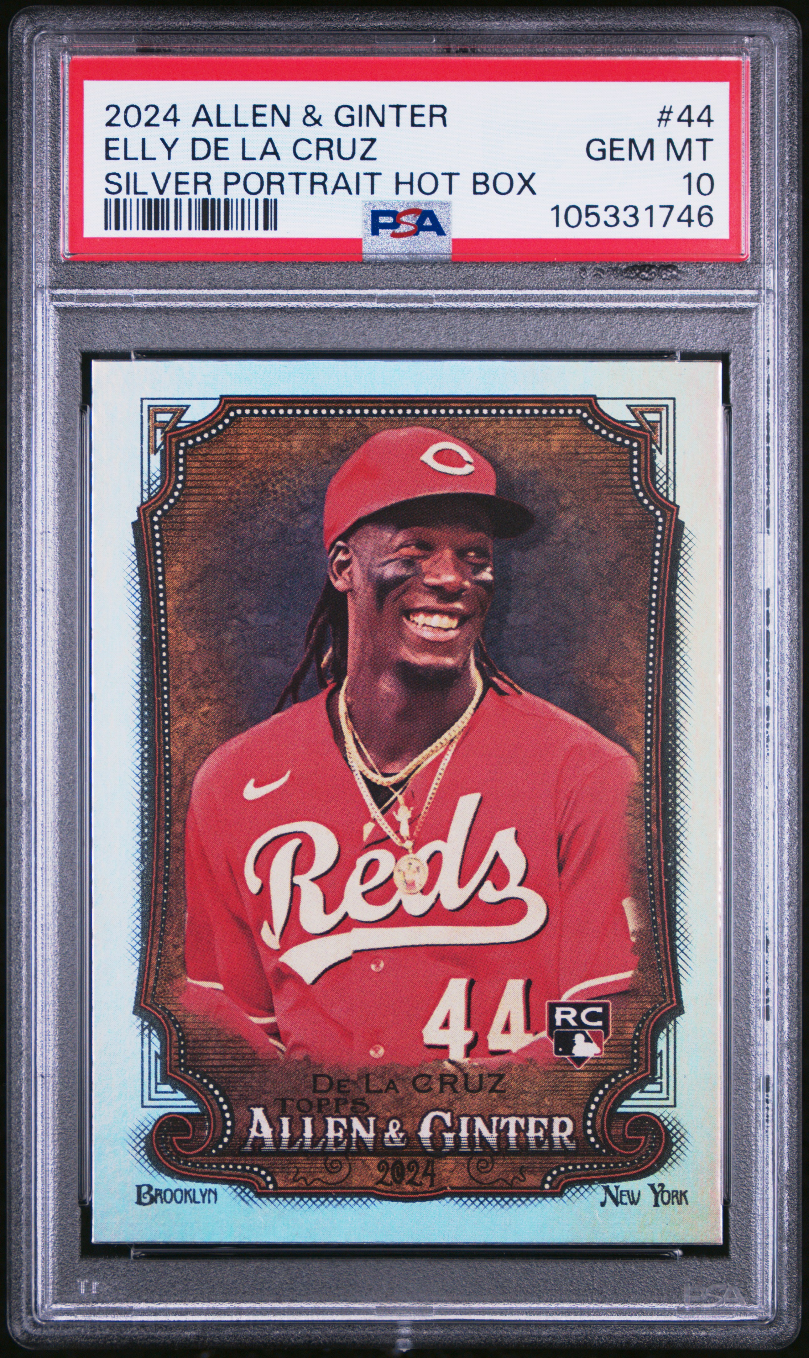 2024 Topps Allen & Ginter Elly De La Cruz #44 (Silver Portrait Hot Box) Gem Mt 10 front