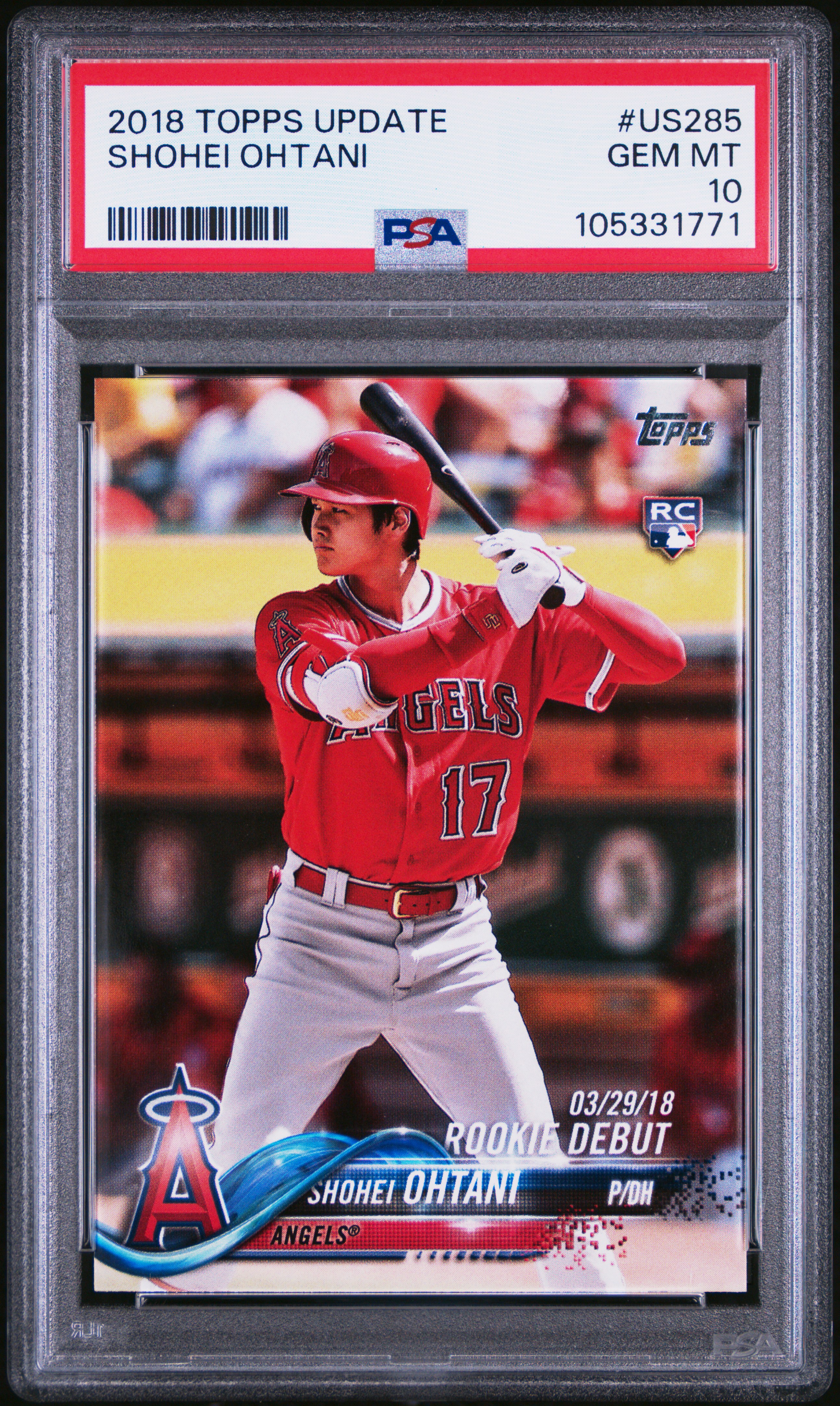 2018 Topps Update Shohei Ohtani #Us285 Gem Mt 10 front