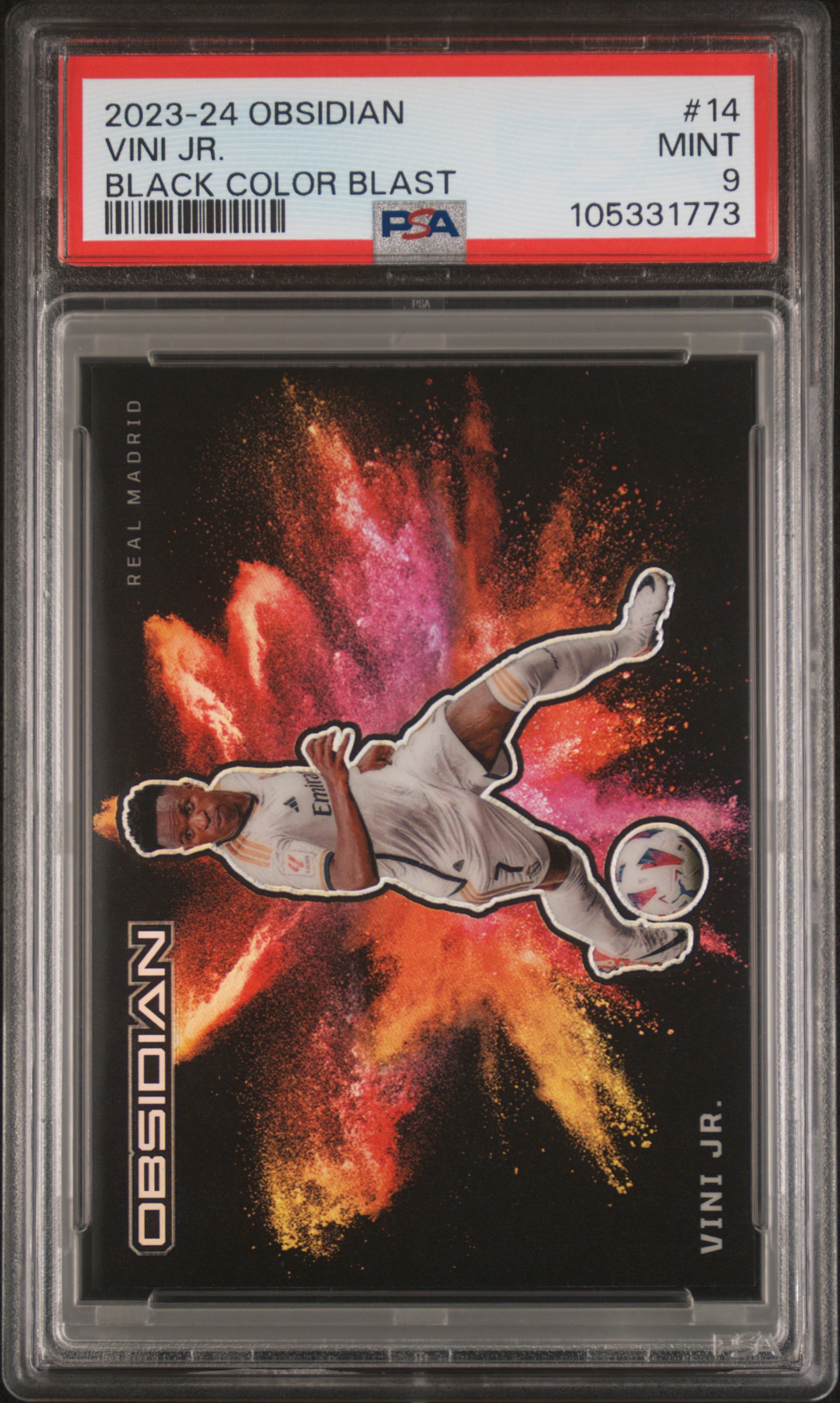 2023 Panini Obsidian Black Color Blast Vini Jr. #14 Mint 9 front