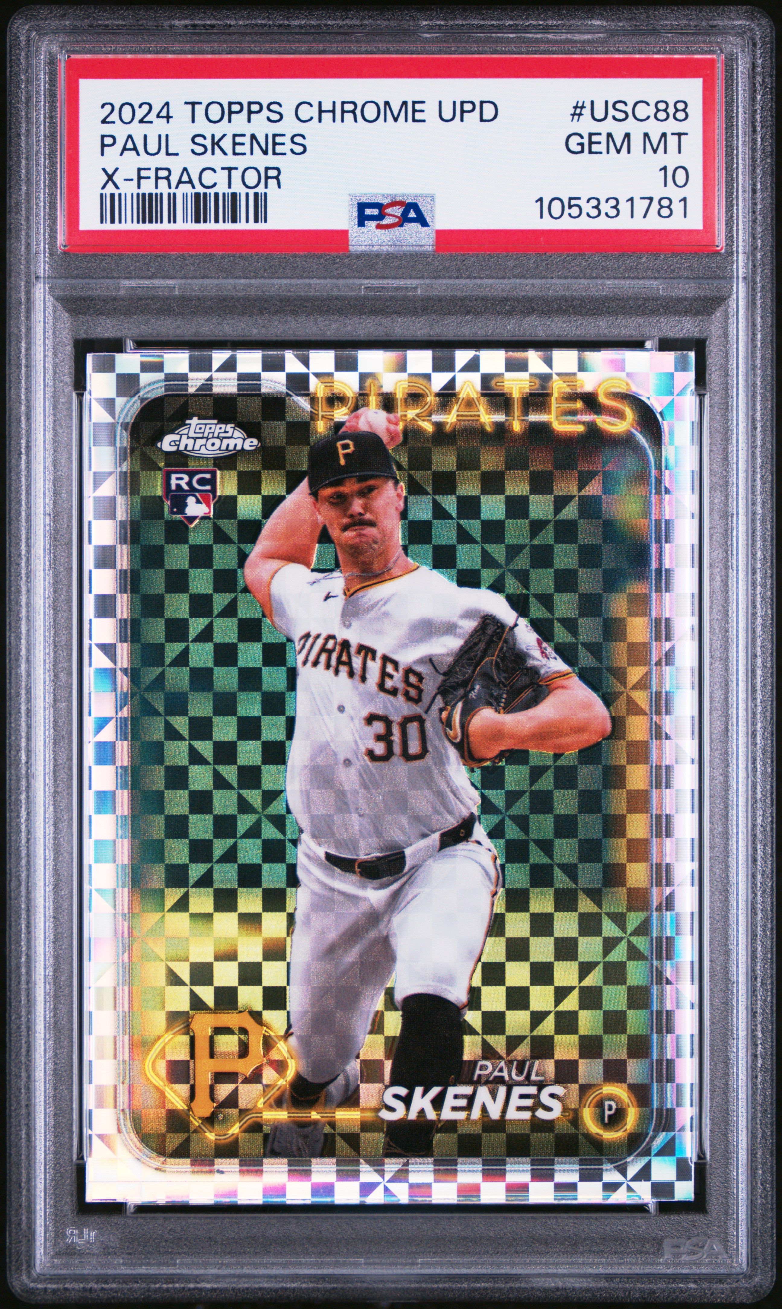 2024 Topps Chrome Update Paul Skenes #Usc88 (X-Fractor) Gem Mt 10 front