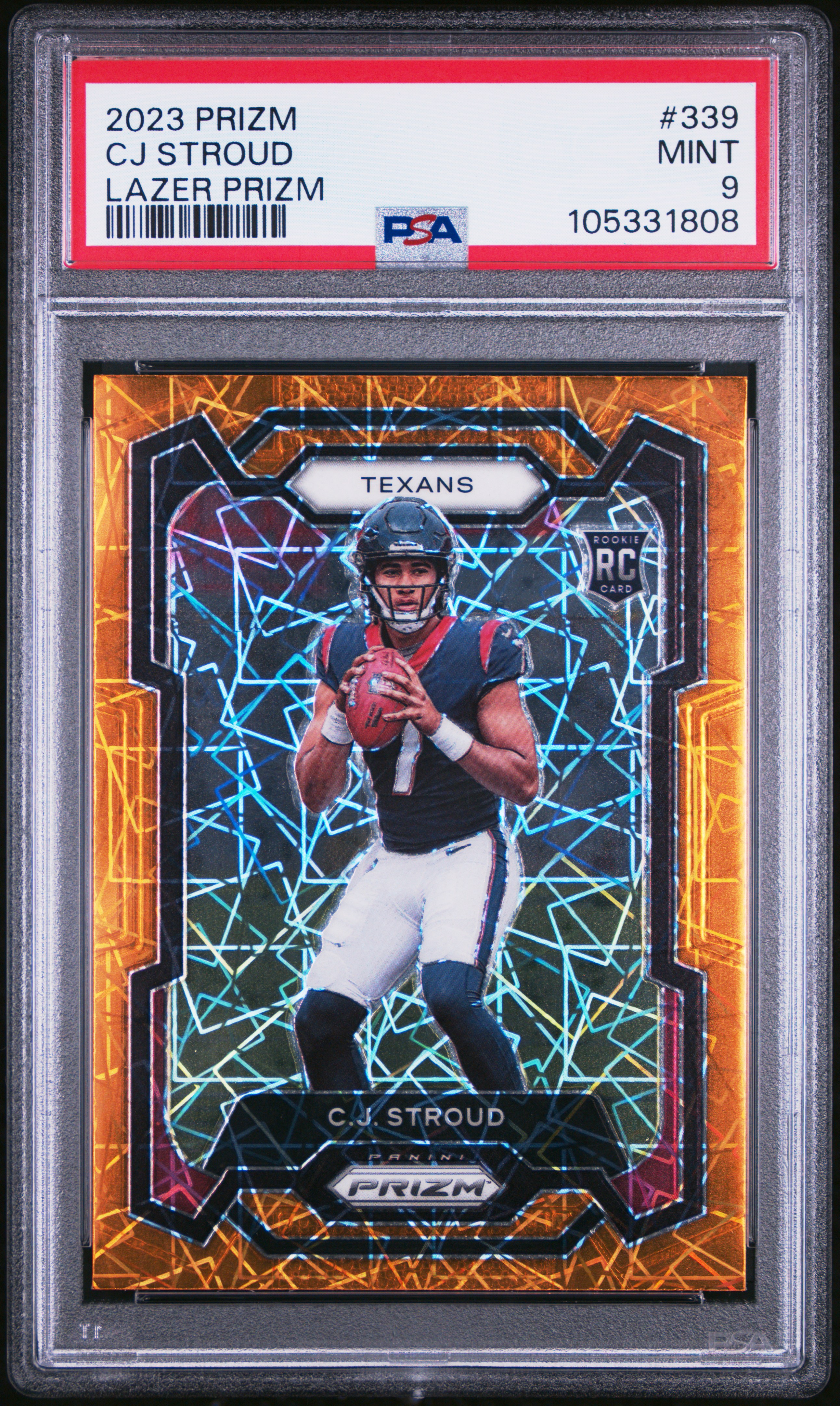 2023 Panini Prizm Cj Stroud #339 (Lazer Prizm) Mint 9 front