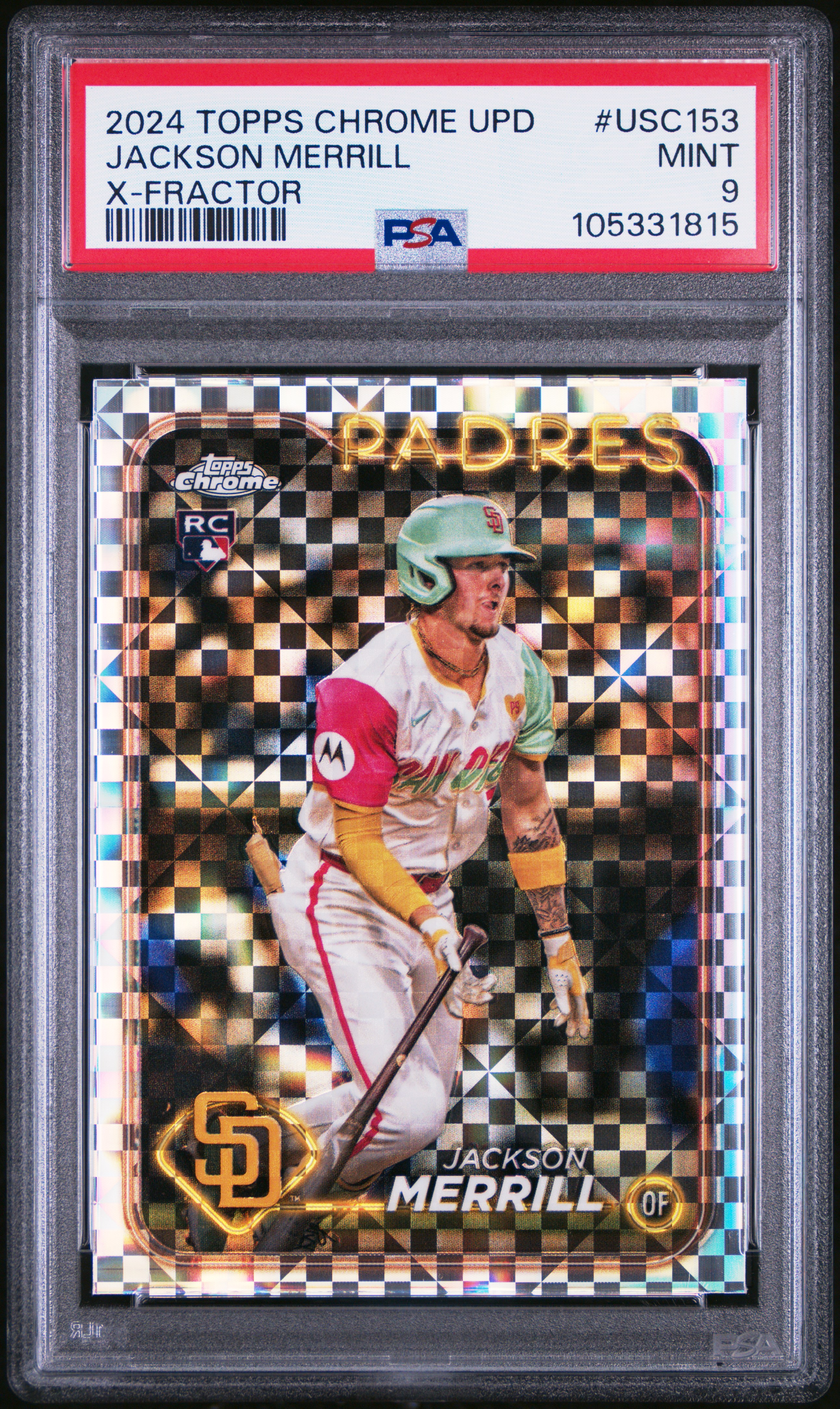 2024 Topps Chrome Update Jackson Merrill #Usc153 (X-Fractor) Mint 9 front