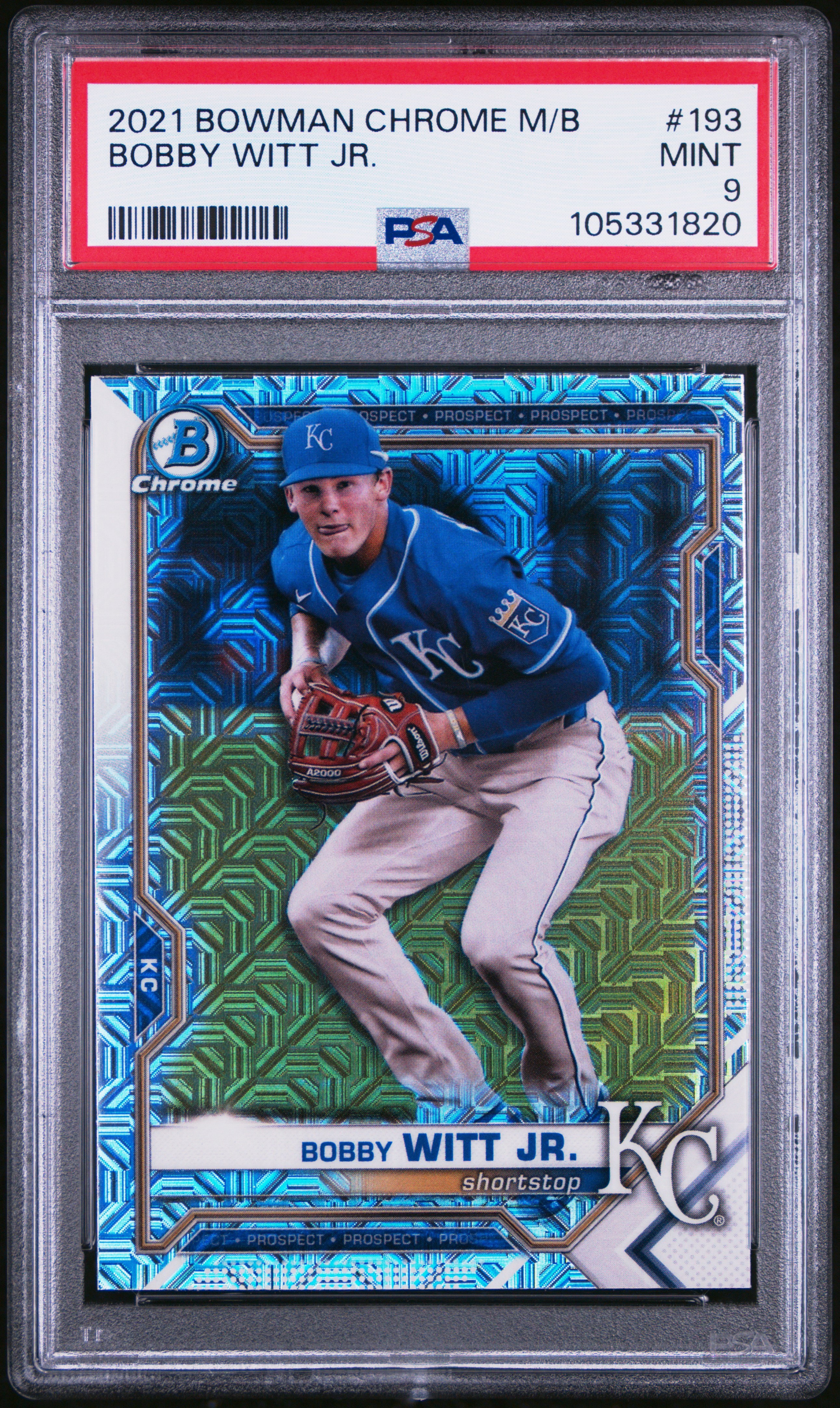 2021 Bowman Chrome Mega Box Bobby Witt Jr. #193 Mint 9 front