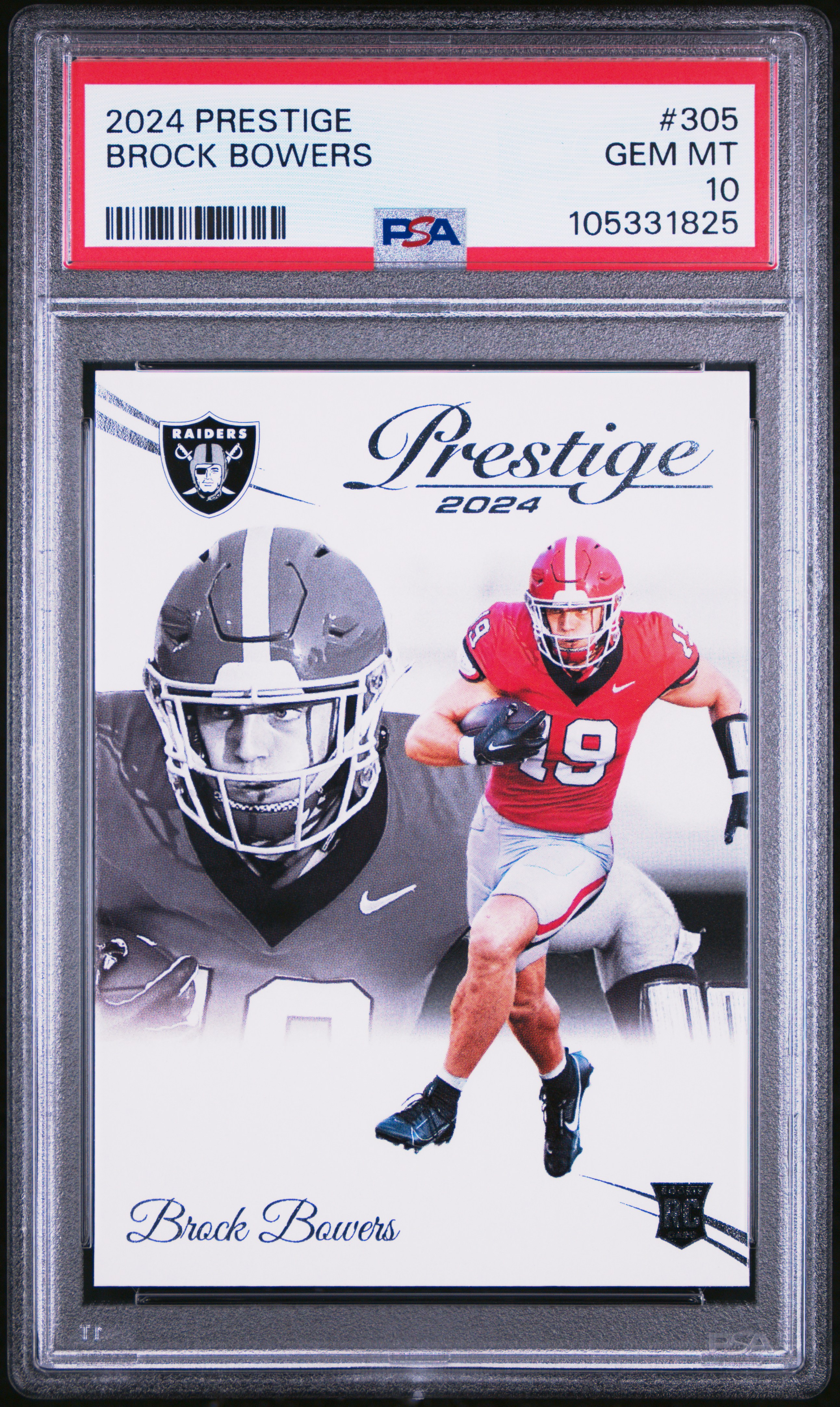 2024 Panini Prestige Brock Bowers #305 Gem Mt 10 front