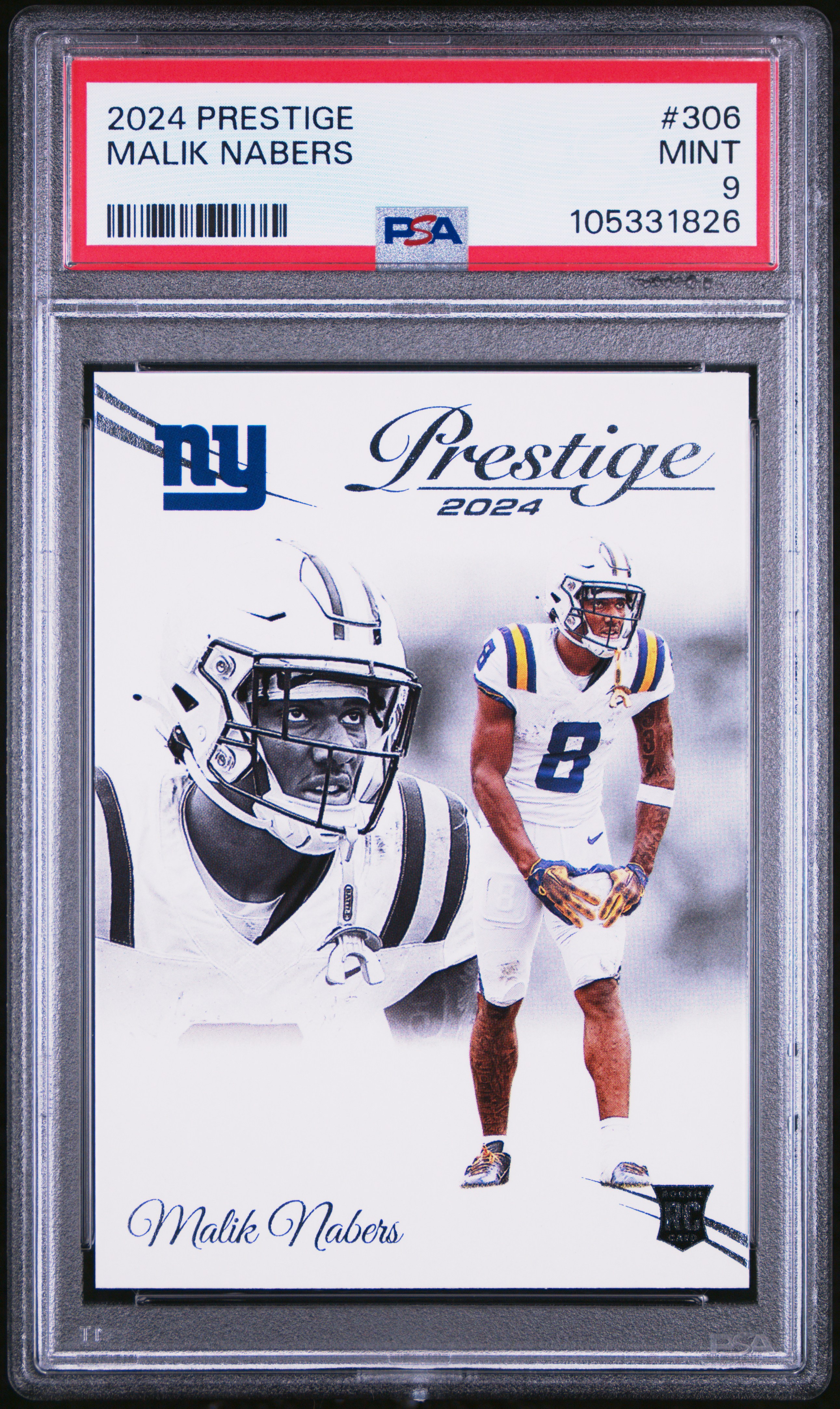2024 Panini Prestige Malik Nabers #306 Mint 9 front
