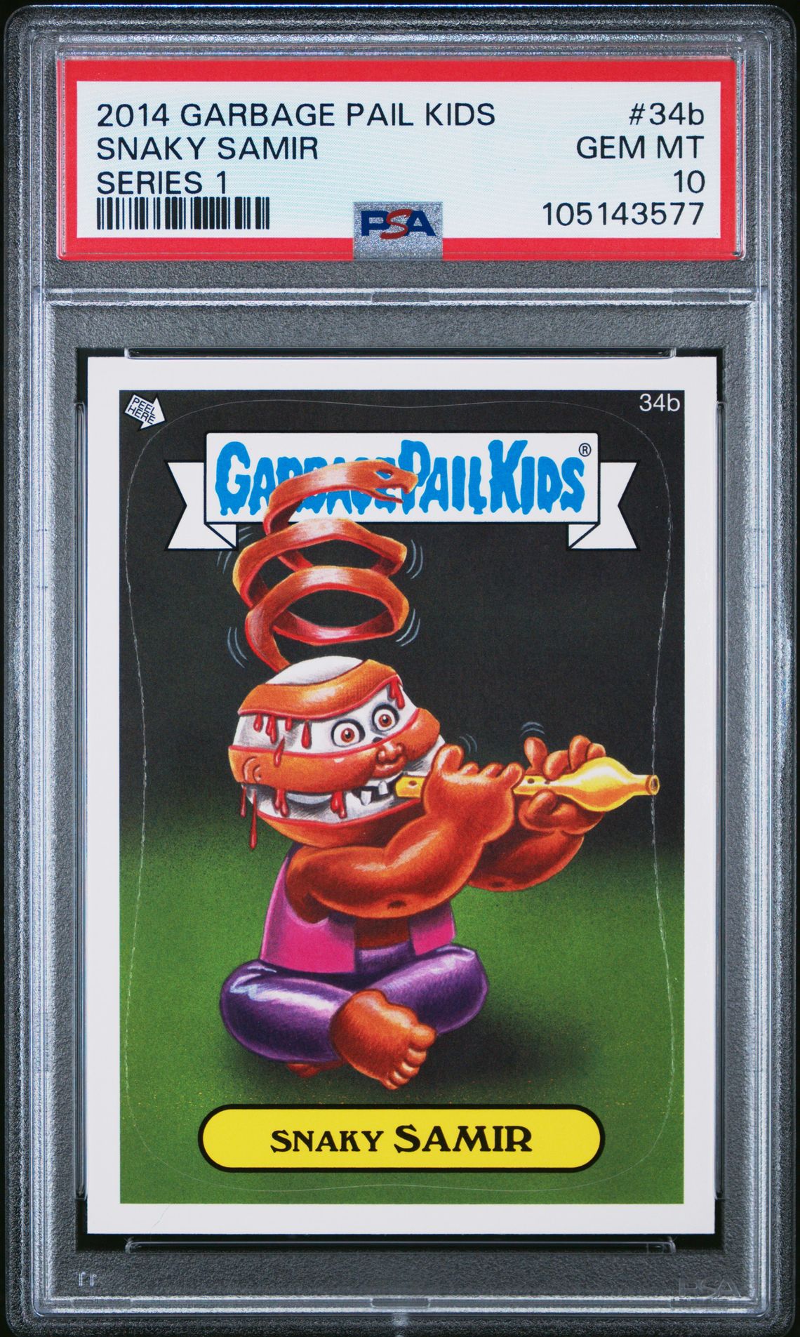 2014 Topps GARBAGE PAIL KIDS SERIES 1 #34B Snaky Samir front