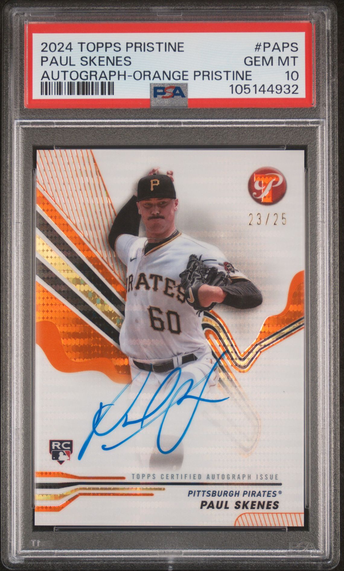 2024 Topps ORANGE PRISTINE #PAPS Paul Skenes front
