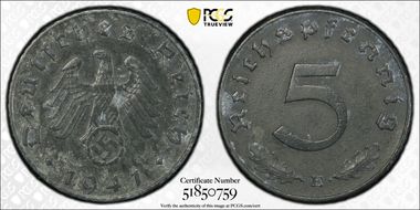 1941-E 5 Pfg J-370 Regular Issue N1