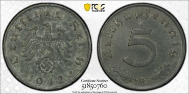 1942-G 5 Pfg J-370 AU55