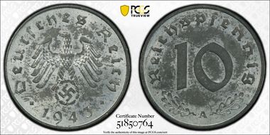 1943-A 10 Pfg J-371 MS62
