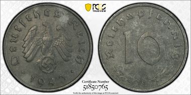 1943-G 10 Pfg J-371 XF40