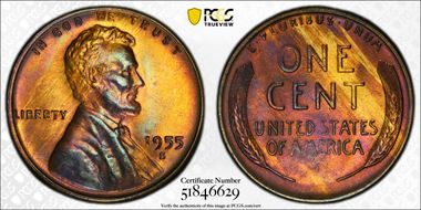 1955-S 1C MS65RB