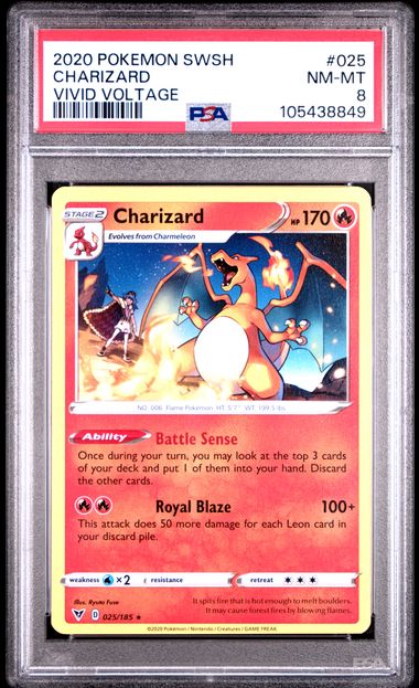 2020 Pokemon Sword & Shield Vivid Voltage Charizard #025 (Vivid Voltage) Nm-Mt 8 front