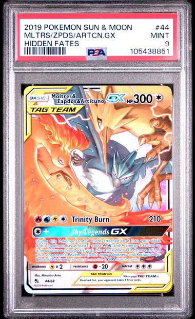 2019 Pokemon Sun & Moon Hidden Fates Mltrs/Zpds/Artcn.gx #44 (Hidden Fates) Mint 9 front