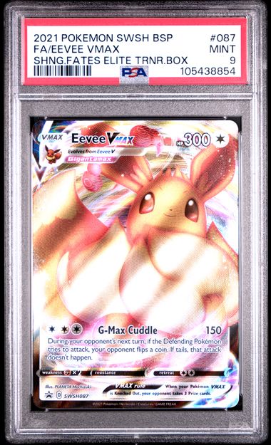 2021 Pokemon Swsh Black Star Promo Fa/Eevee Vmax #087 (Shng.fates Elite Trnr.box) Mint 9 front