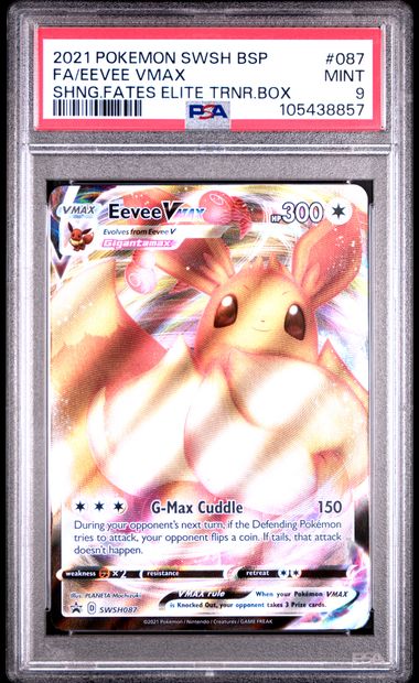 2021 Pokemon Swsh Black Star Promo Fa/Eevee Vmax #087 (Shng.fates Elite Trnr.box) Mint 9 front