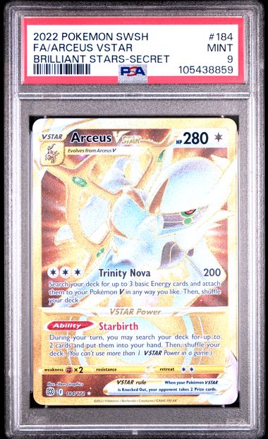 2022 Pokemon Sword & Shield Brilliant Stars Fa/Arceus Vstar #184 (Brilliant Stars-Secret) Mint 9 front