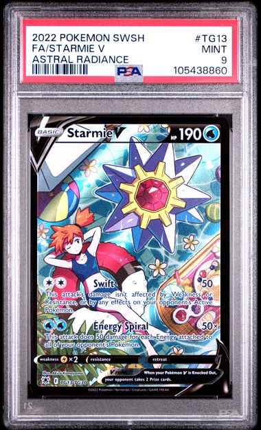 2022 Pokemon Sword & Shield Astral Radiance Fa/Starmie V #Tg13 (Astral Radiance) Mint 9 front