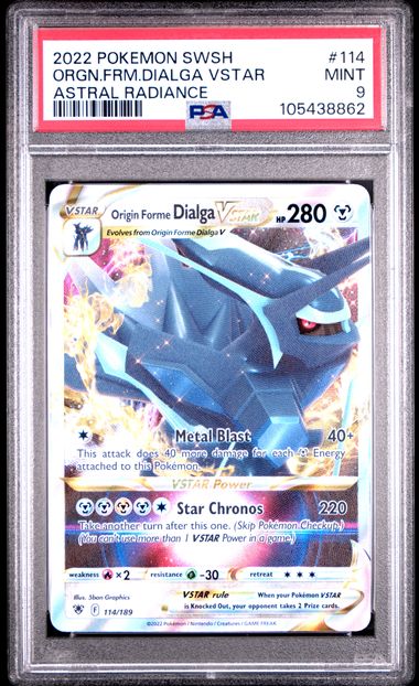 2022 Pokemon Sword & Shield Astral Radiance Orgn.frm.dialga Vstar #114 (Astral Radiance) Mint 9 front