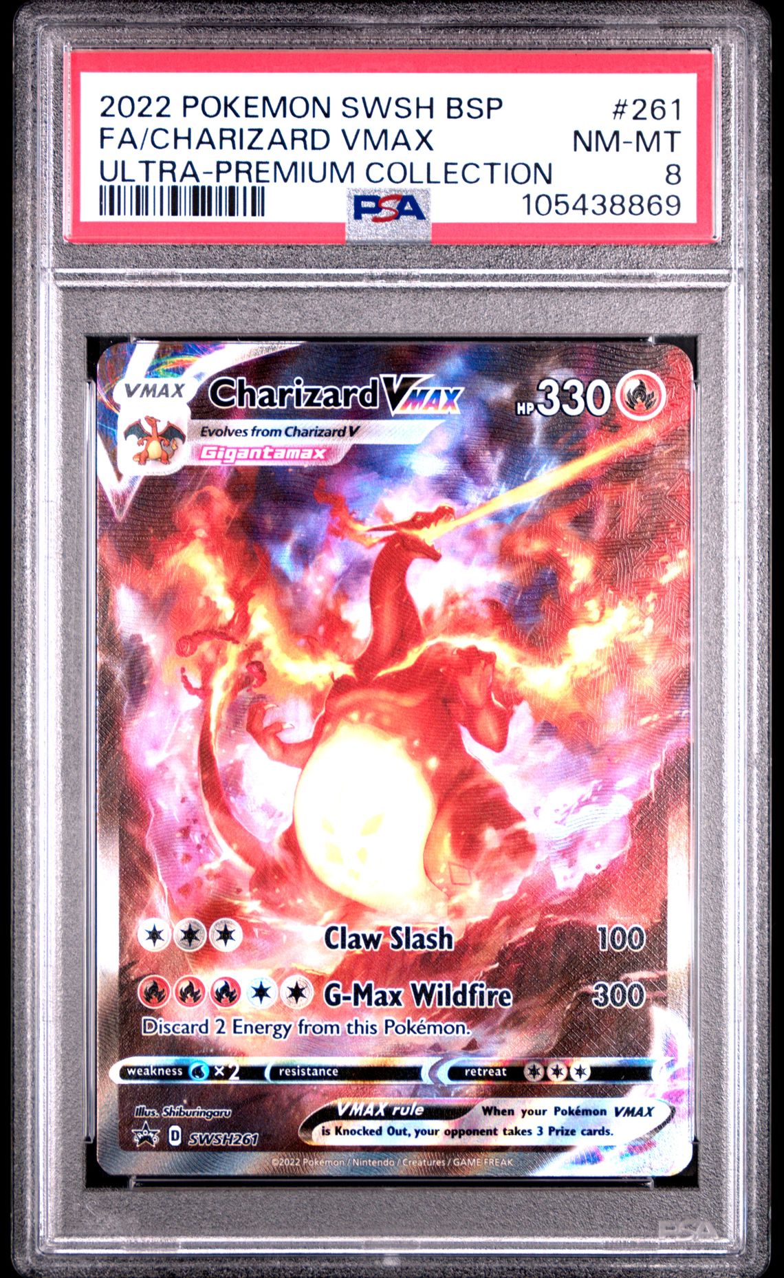 2022 Pokemon Swsh Black Star Promo Fa/Charizard Vmax #261 (Ultra-Premium Collection) Nm-Mt 8 front