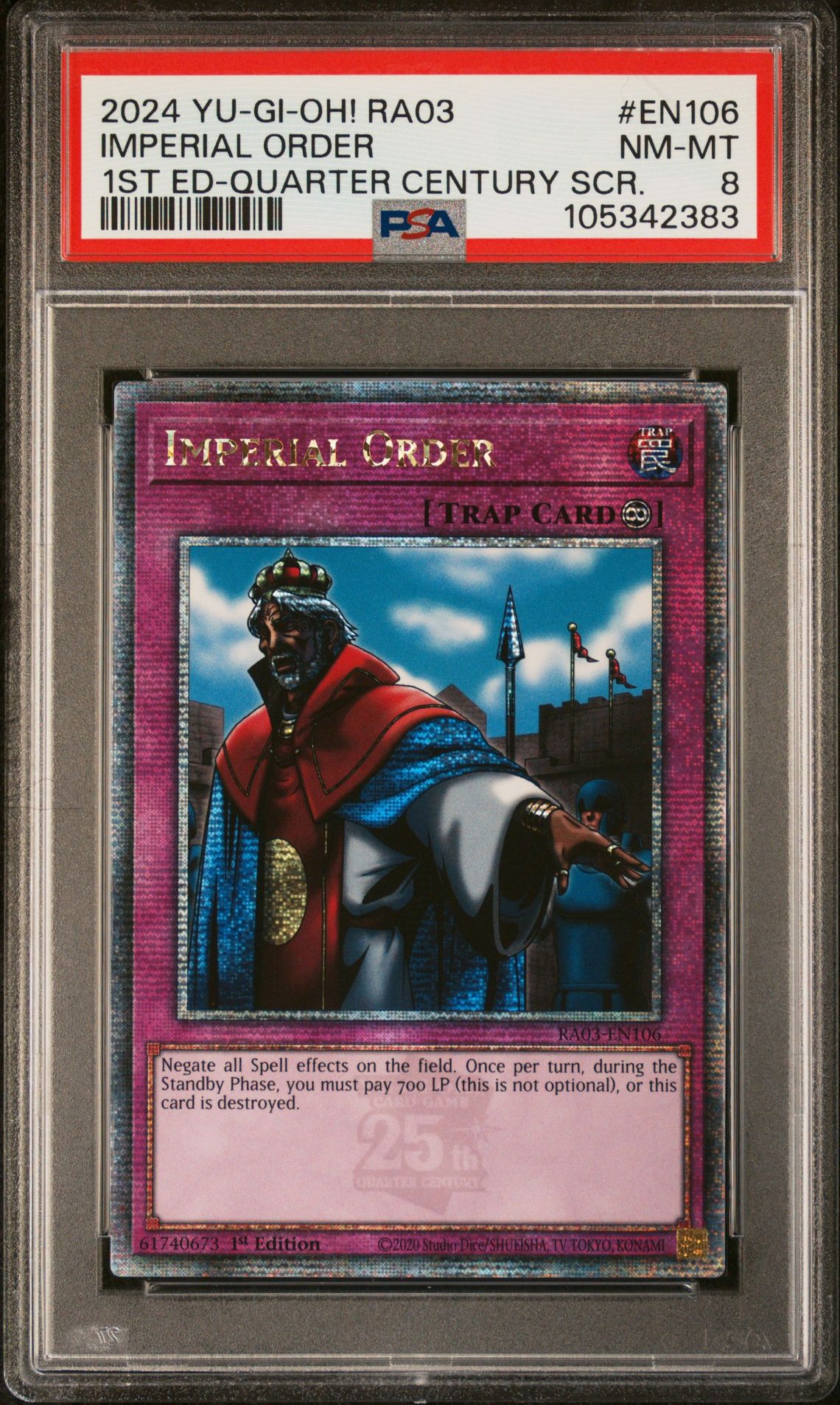 2024 Yu-Gi-Oh! YU-GI-OH! RA03-QUARTER CENTURY BONANZA 1ST ED-QUARTER CENTURY SCR. #EN106 Imperial Order front