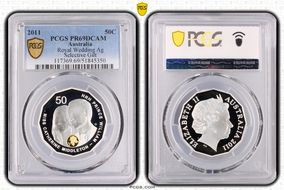 2011 50C Royal Wedding Ag Selective Gilt PR69DCAM