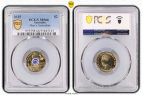 2025 $2 Men’s Australian Open Blue Colorized MS66