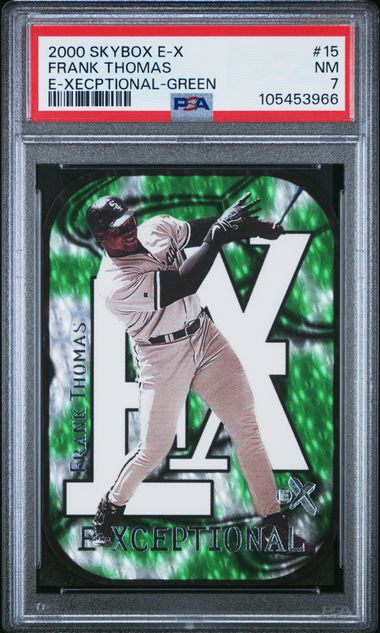 2000 SkyBox SKYBOX E-X E-XCEPTIONAL XECPTIONAL-GREEN #15 Frank Thomas front