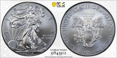 2012-W $1 Burnished Silver Eagle SP69