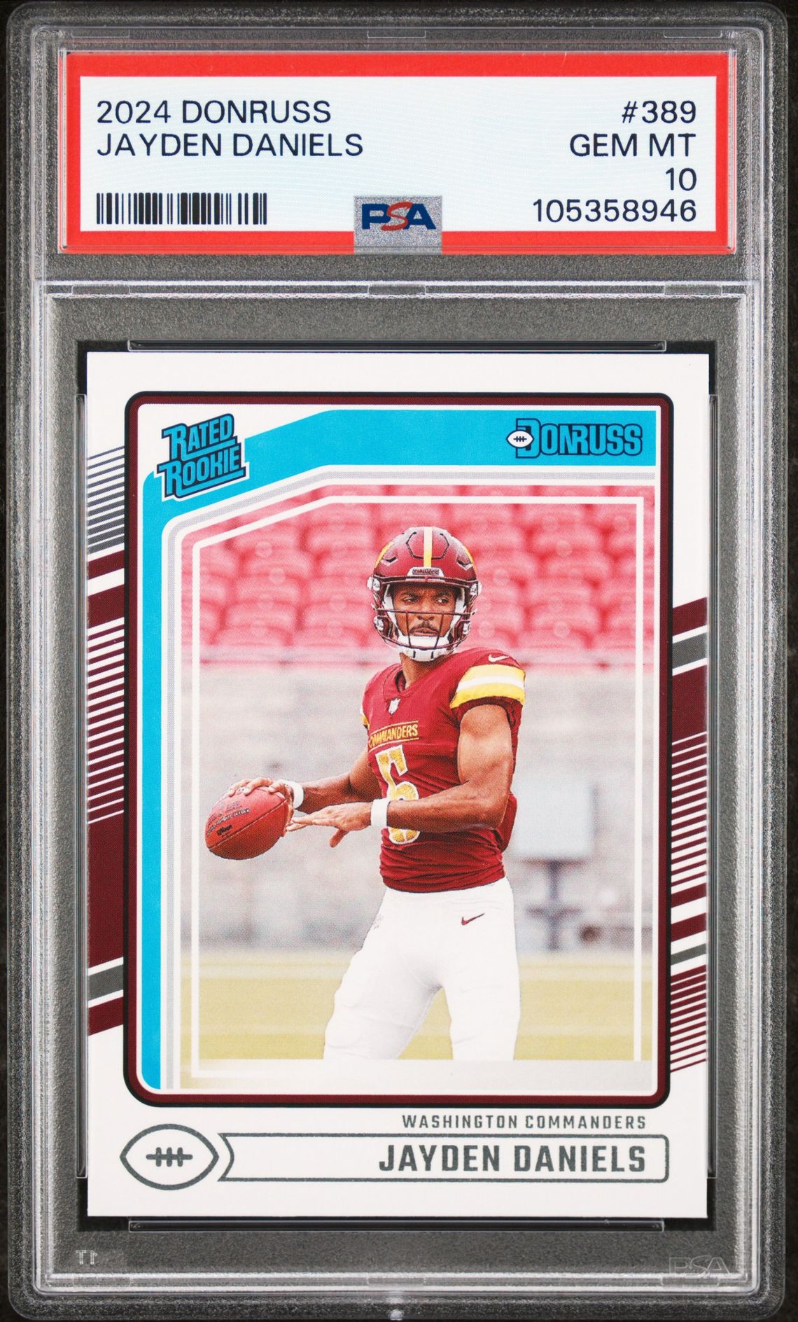 2024 Panini Donruss Jayden Daniels #389 Gem Mt 10 front