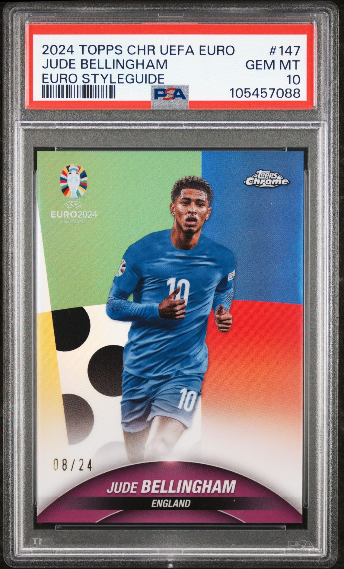 2024 Topps Chrome TOPPS CHROME UEFA EURO EURO STYLEGUIDE #147 Jude Bellingham front