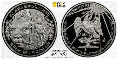 2024 Medal Emiliano Zapata 2oz Ag Heroes de la Patria PR70DCAM