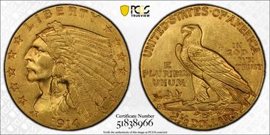 1914-D $2.50 MS63
