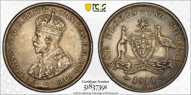 1914-H Florin XF45
