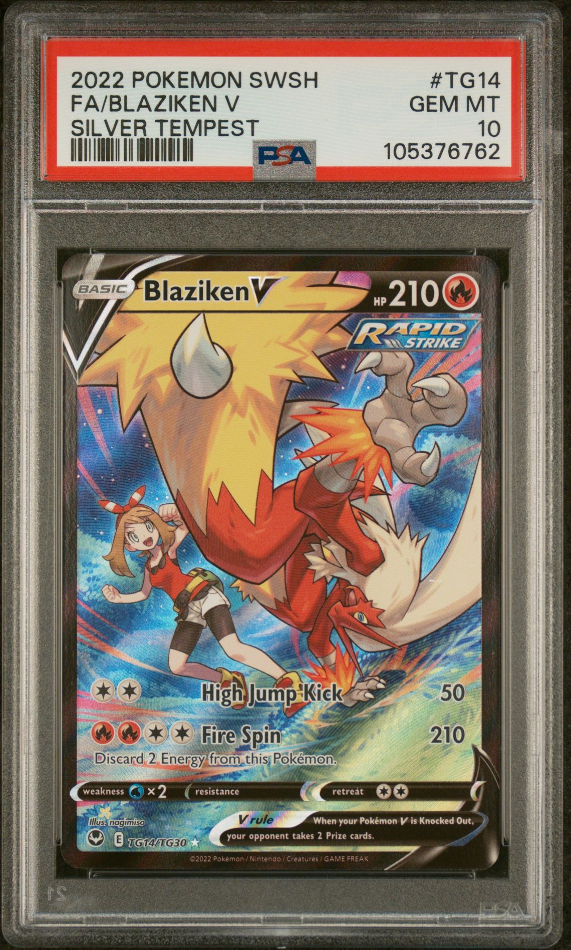 2022 Pokemon POKEMON SWORD & SHIELD SILVER TEMPEST #TG14 Fa/Blaziken V front