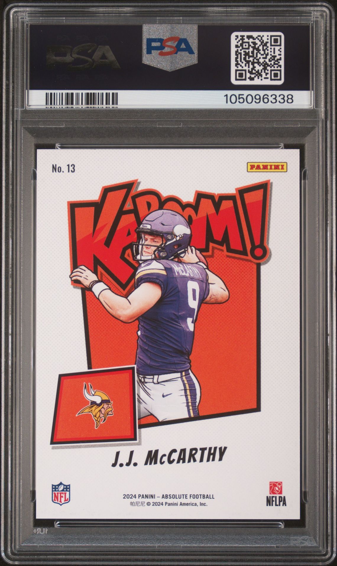 2024 Panini Absolute Kaboom! Horizontal Jj Mccarthy #13 Mint 9 back