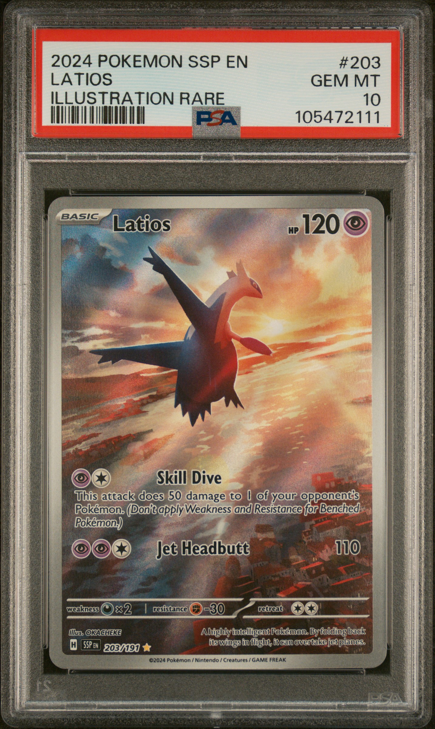 2024 #203 Latios PSA 10 Ssp EN-Surging Sparks