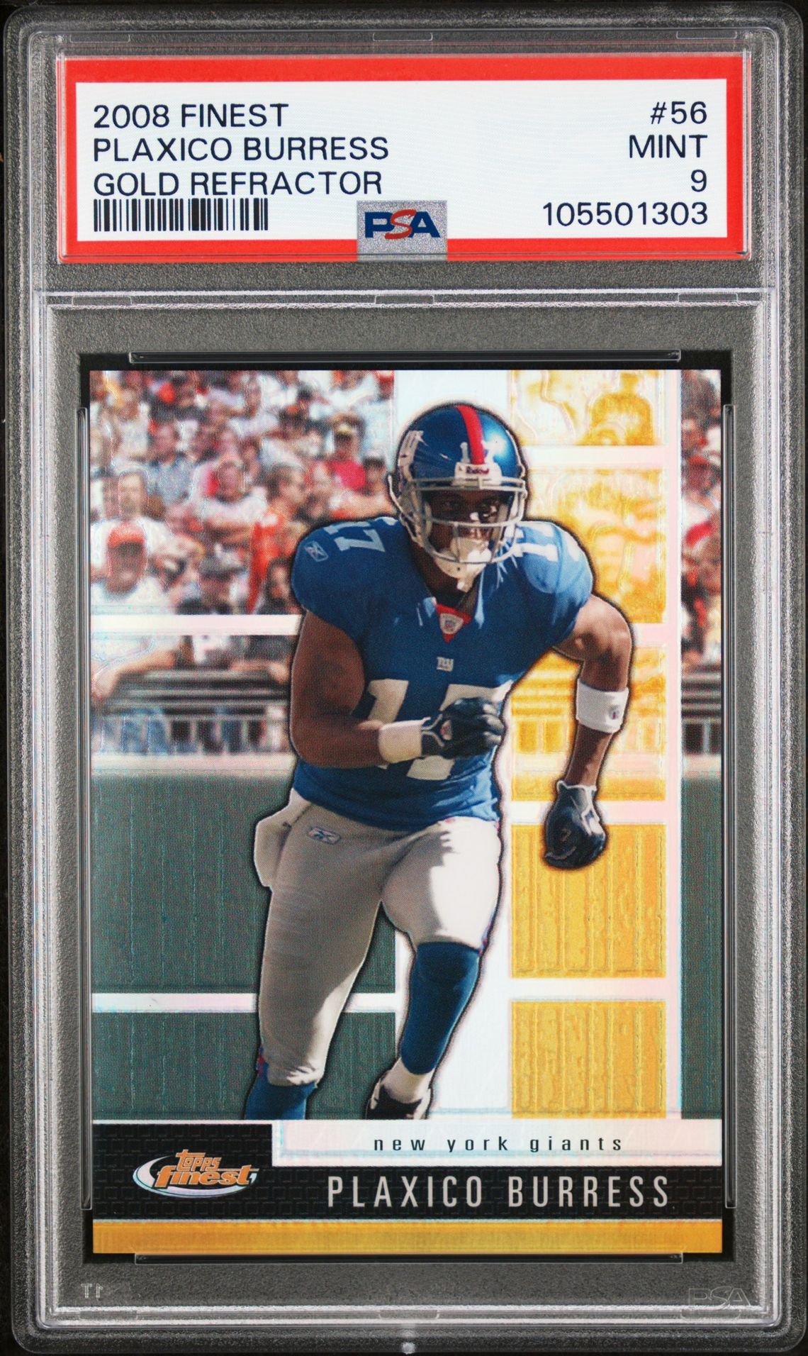 2008 Finest Plaxico Burress #56 (Gold Refractor) Mint 9 front