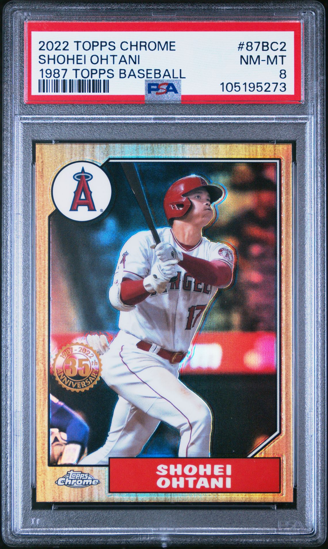 2022 Topps Chrome 1987 Topps Baseball Shohei Ohtani #87Bc2 (1987 Topps Baseball) Nm-Mt 8 front