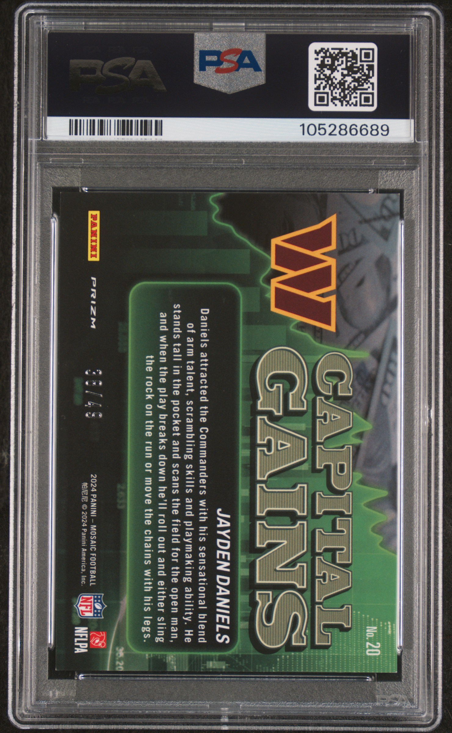 Dudeman's 2024 Panini Mosaic Capital Gains Jayden Daniels