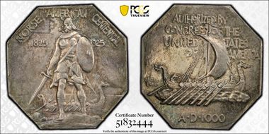 1925 AR Medal Norse American, Thin MS62