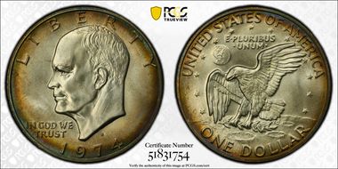 1974-S $1 Silver MS67+