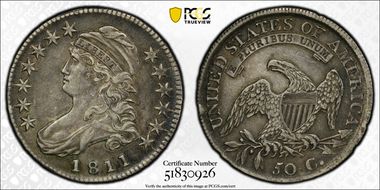 1811 50C Small 8 AU50