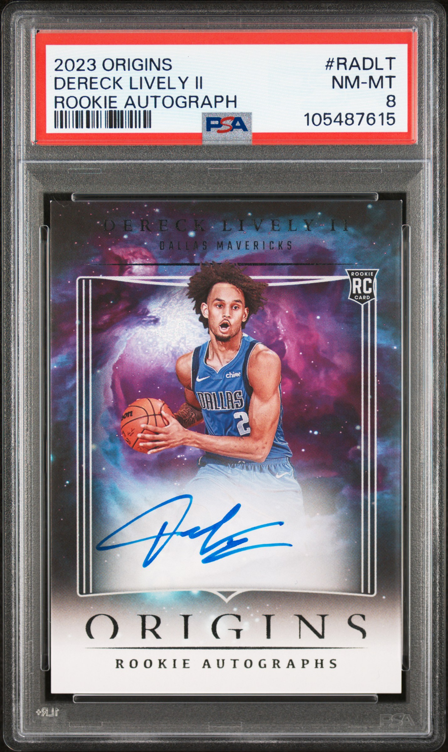 2023 Panini Origins Rookie Autographs Dereck Lively Ii #Radlt Nm-Mt 8 front