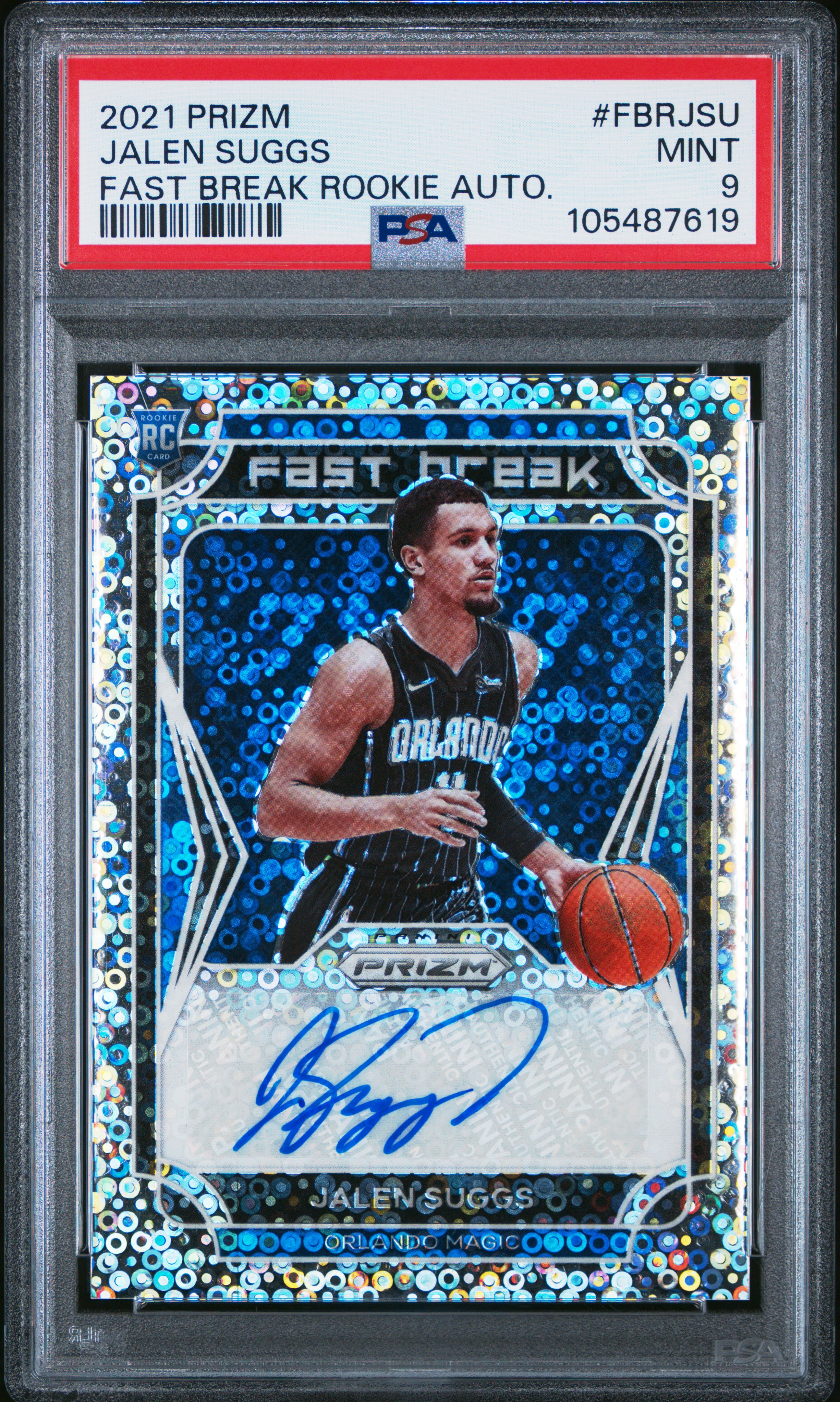 2021 Panini Prizm Fast Break Rookie Autographs Jalen Suggs #Fbrjsu (Fast Break Rookie Auto.) Mint 9 front