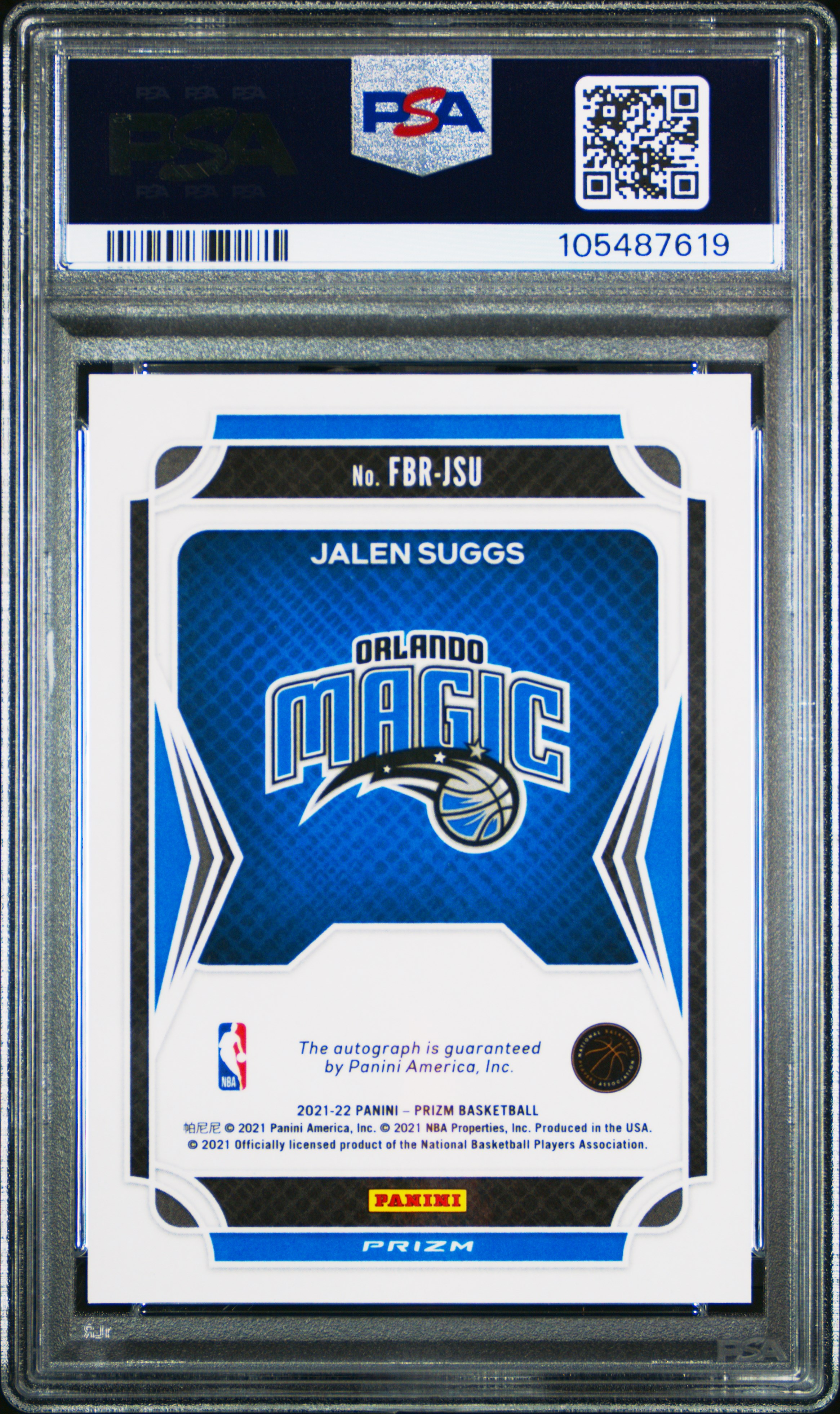 2021 Panini Prizm Fast Break Rookie Autographs Jalen Suggs #Fbrjsu (Fast Break Rookie Auto.) Mint 9 back