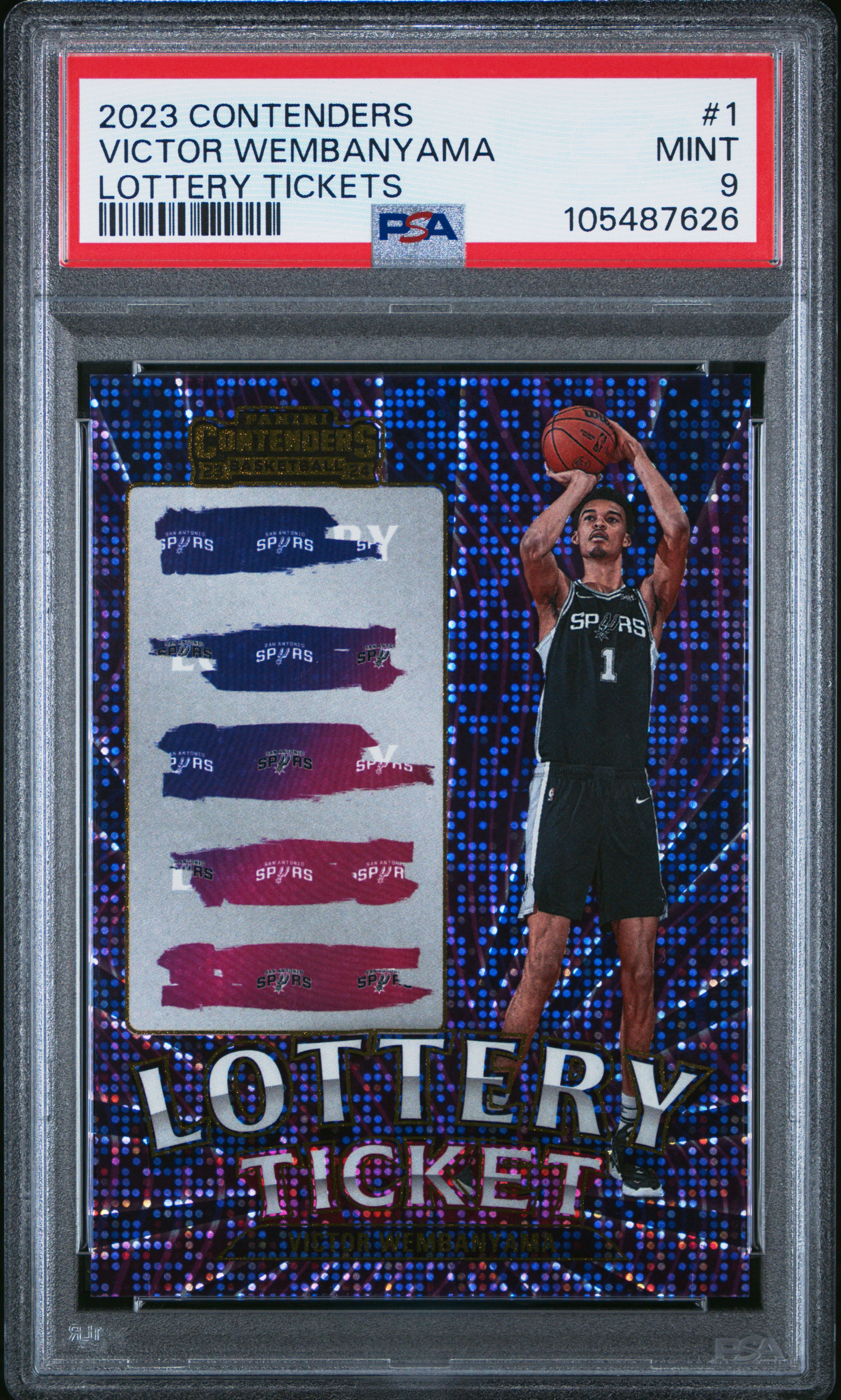 2023 Panini Contenders Lottery Tickets Victor Wembanyama #1 Mint 9 front