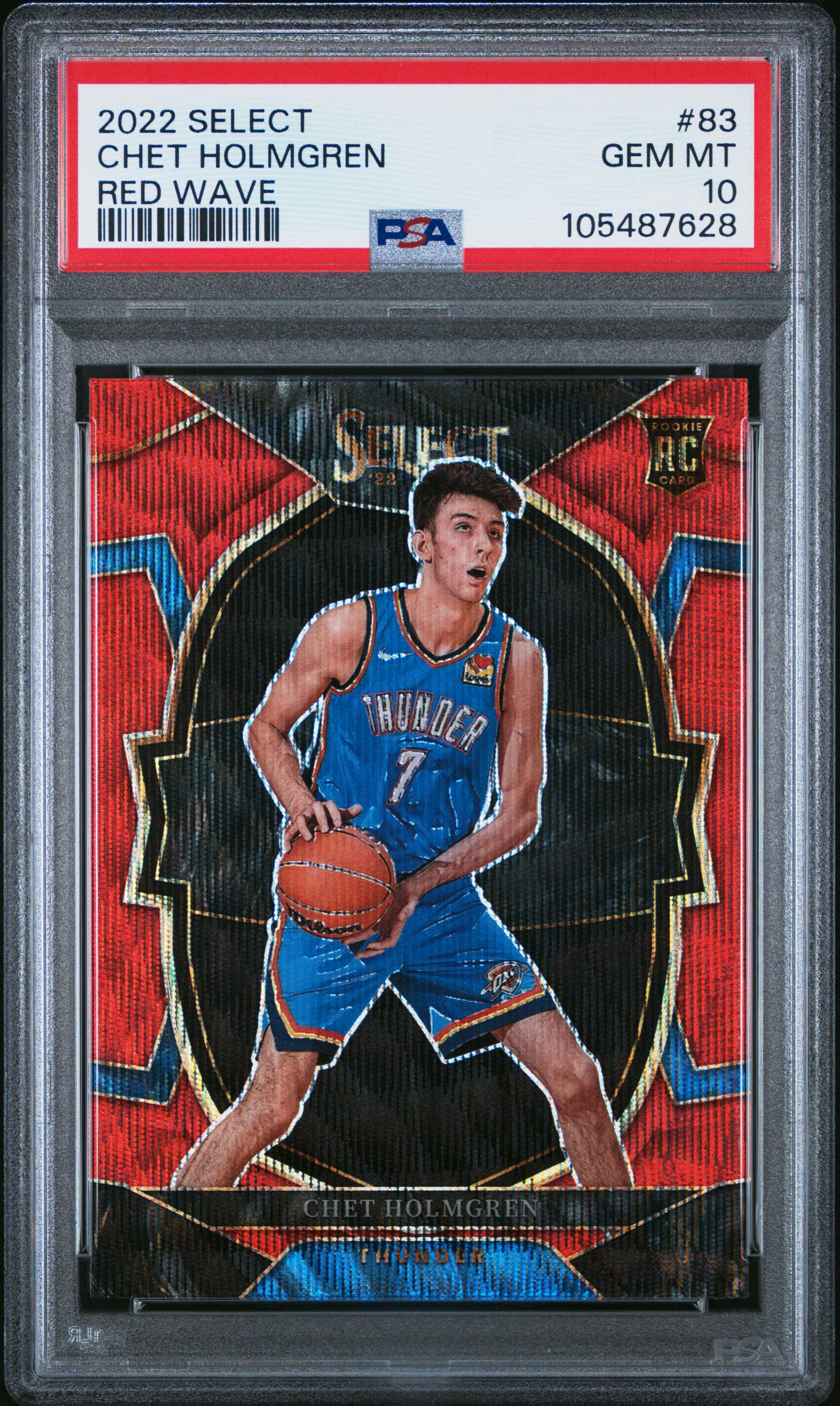 2022 Panini Select Chet Holmgren #83 (Red Wave) Gem Mt 10 front