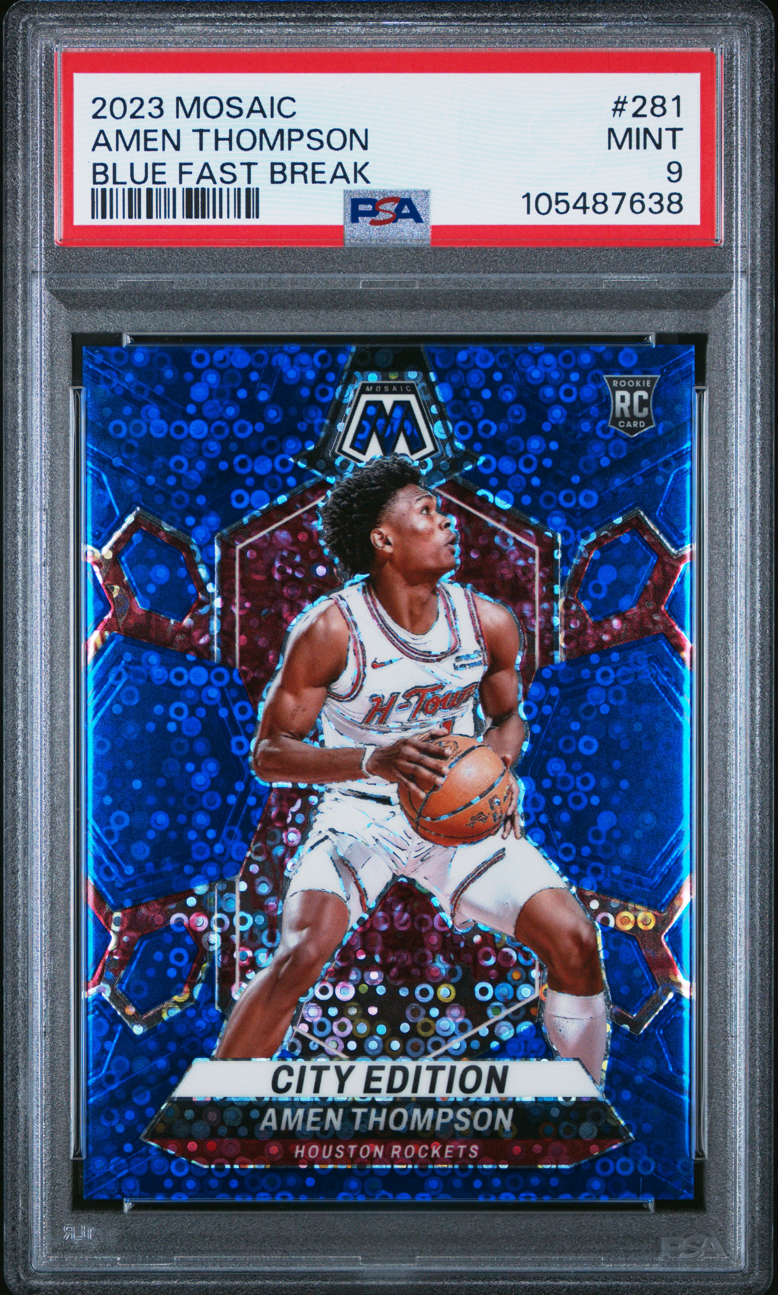 2023 Panini Mosaic Amen Thompson #281 (Blue Fast Break) Mint 9 front