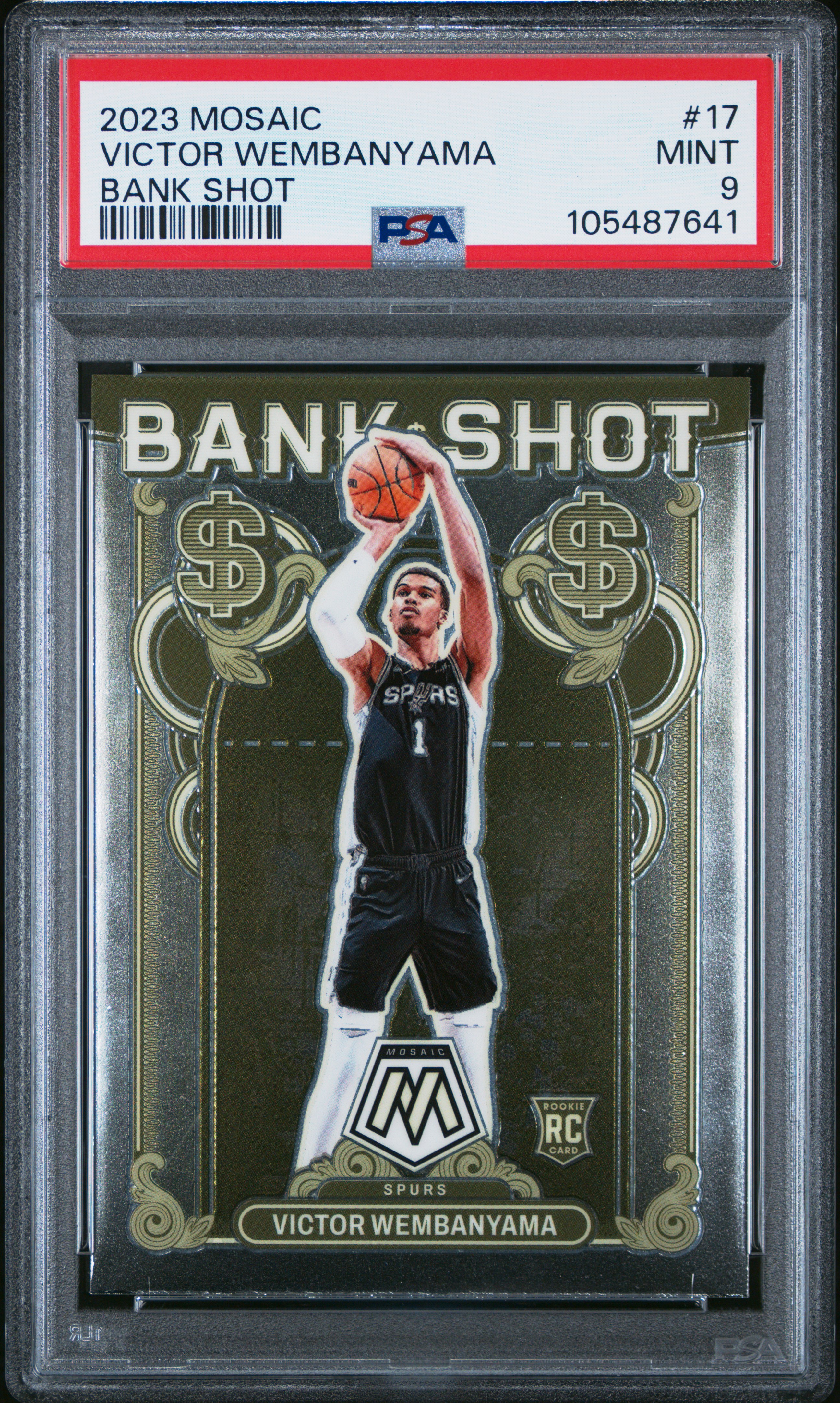 2023 Panini Mosaic Bank Shot Victor Wembanyama #17 Mint 9 front